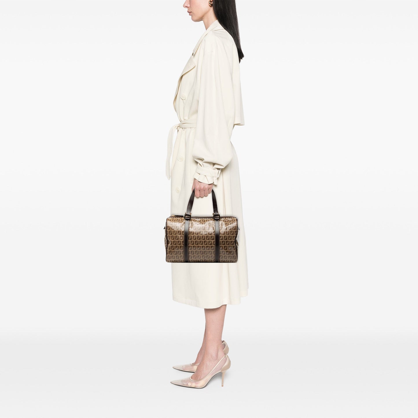 Fendi Zucchino Crystal Boston Bag