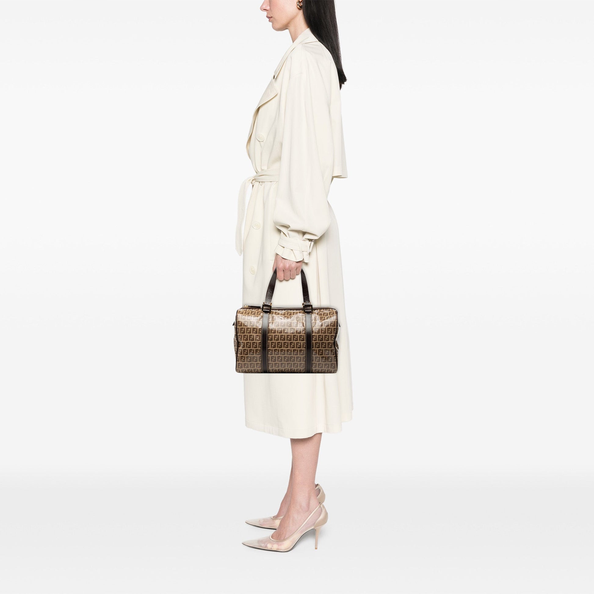 Fendi Zucchino Crystal Boston Bag