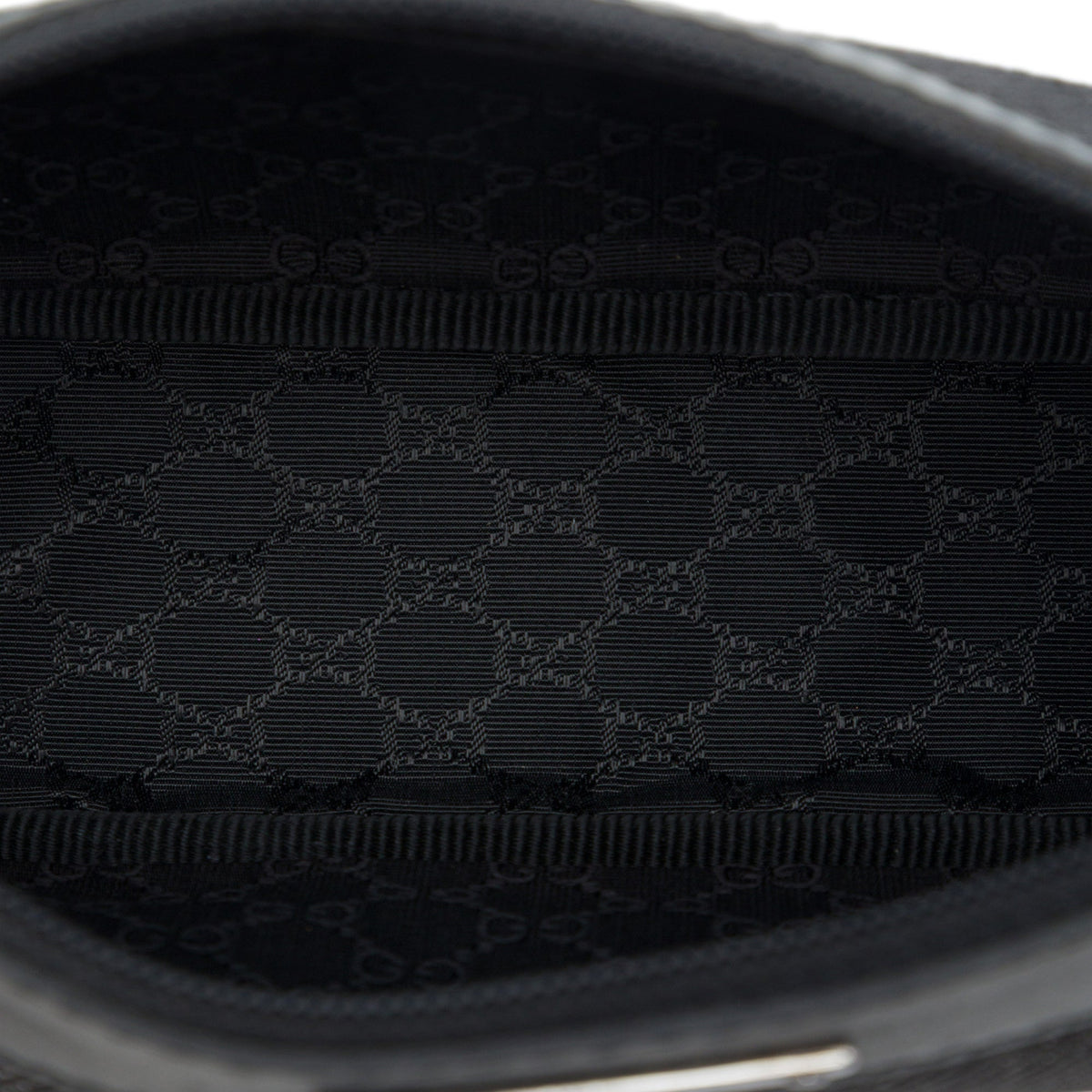 Gucci Denim Web Shoulder Bag — Black