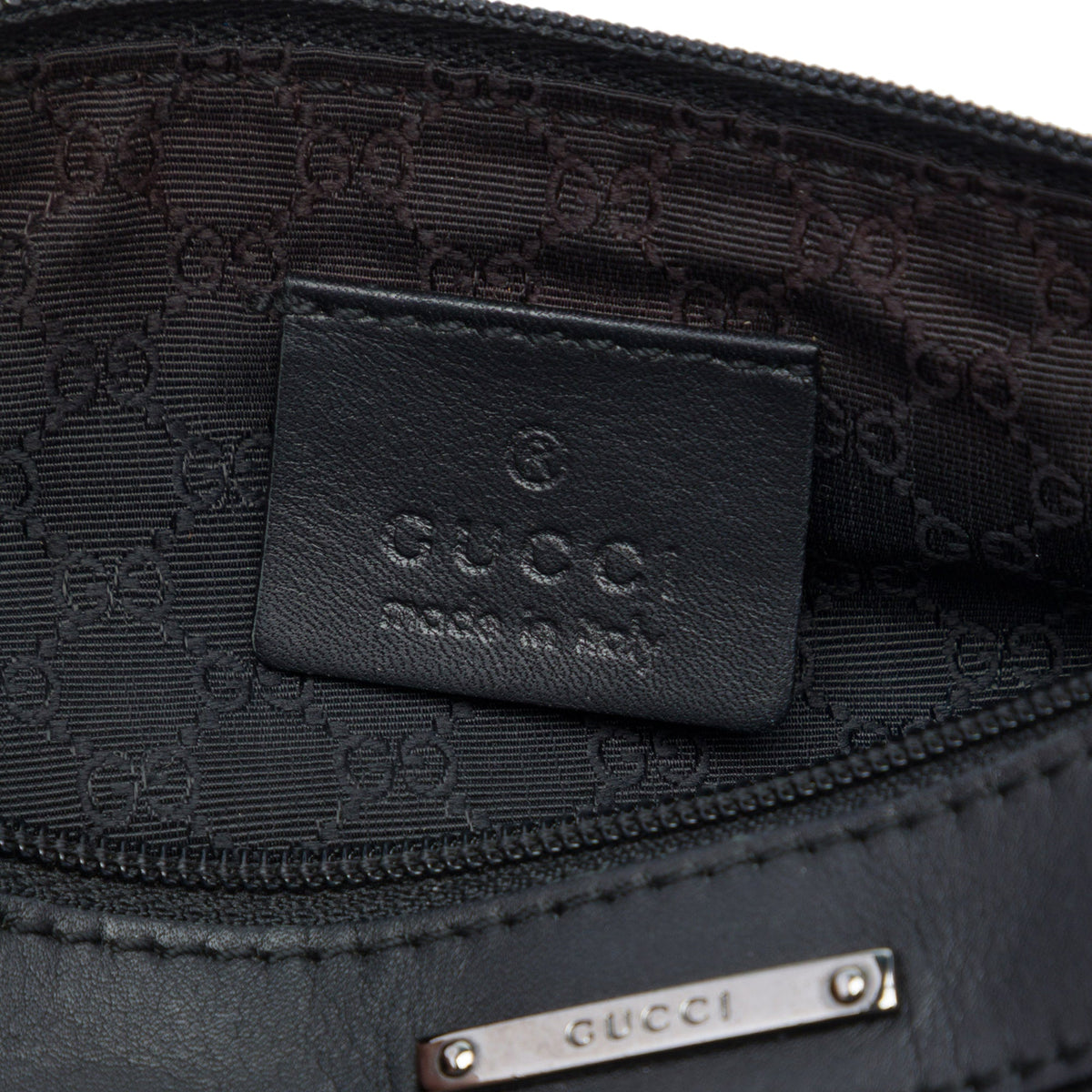 Gucci Denim Web Shoulder Bag — Black