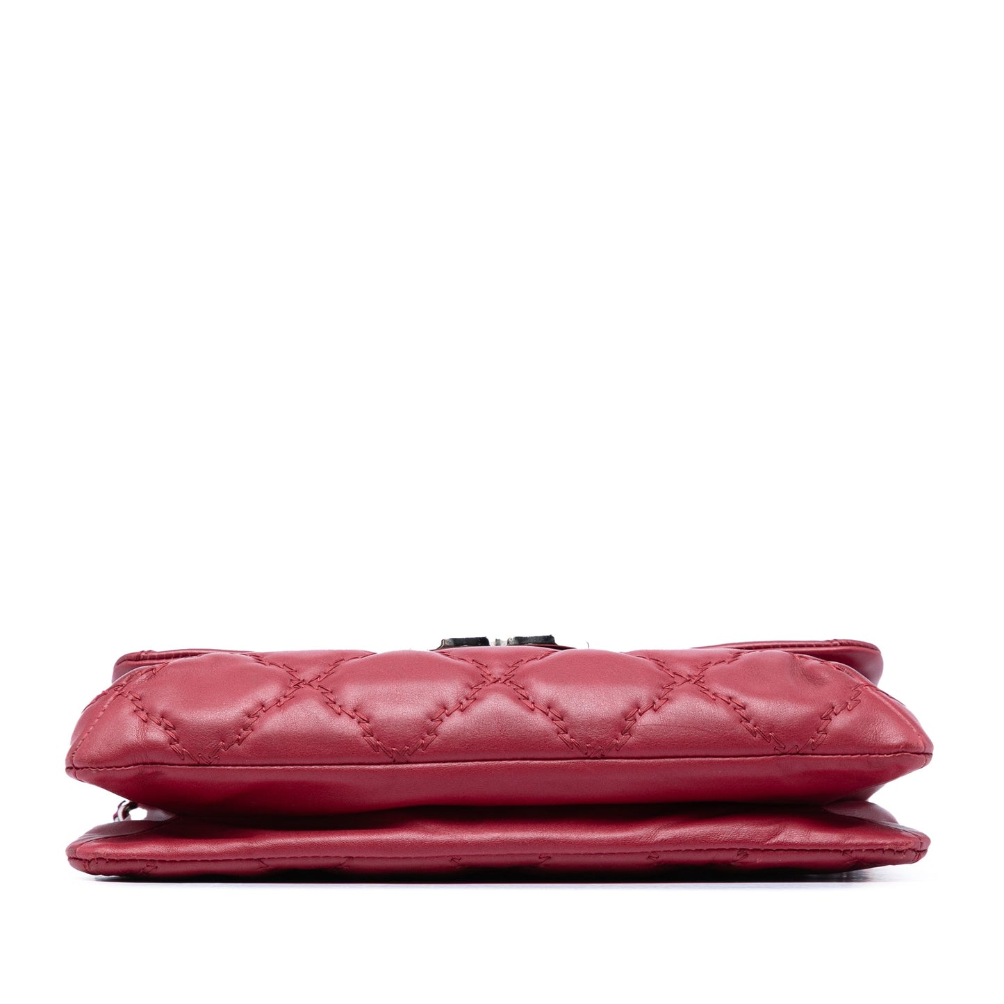 Chanel Quilted Calfskin Double Stitch Hamptons Clutch with Chain