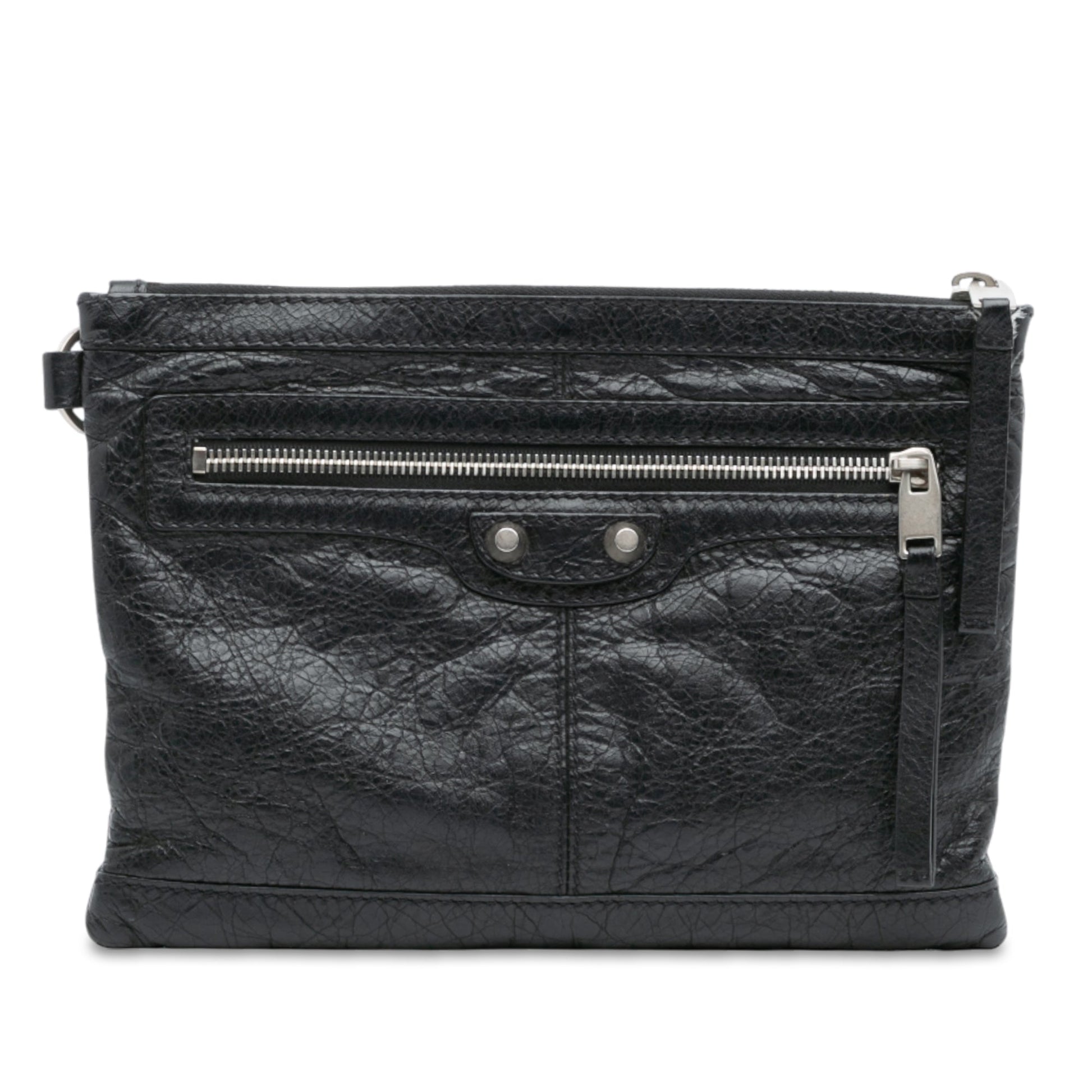 Balenciaga Lambskin Motocross Classic Clip S Clutch