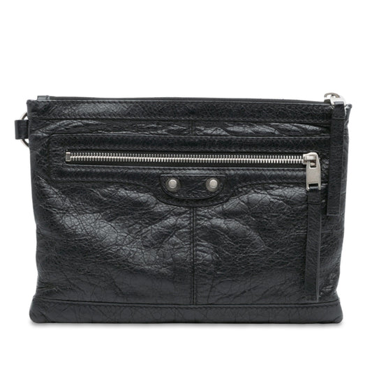 Balenciaga Lambskin Motocross Classic Clip S Clutch