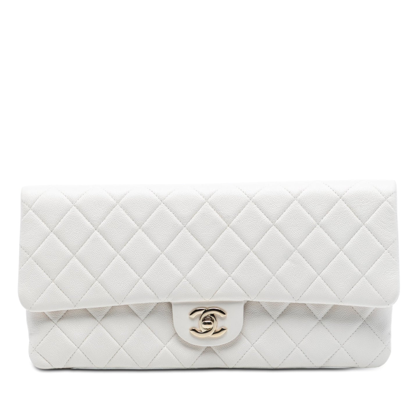 Chanel Quilted Caviar East West Flap Clutch