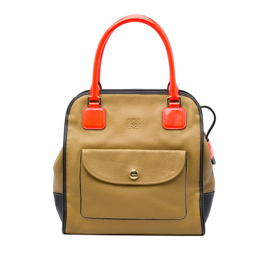 LOEWE Tricolor Leather Anagram Oro Handbag