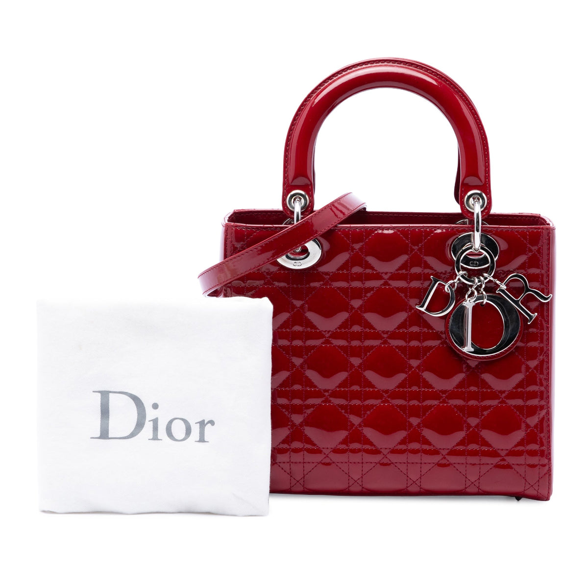 Dior Medium Patent Cannage Lady Dior