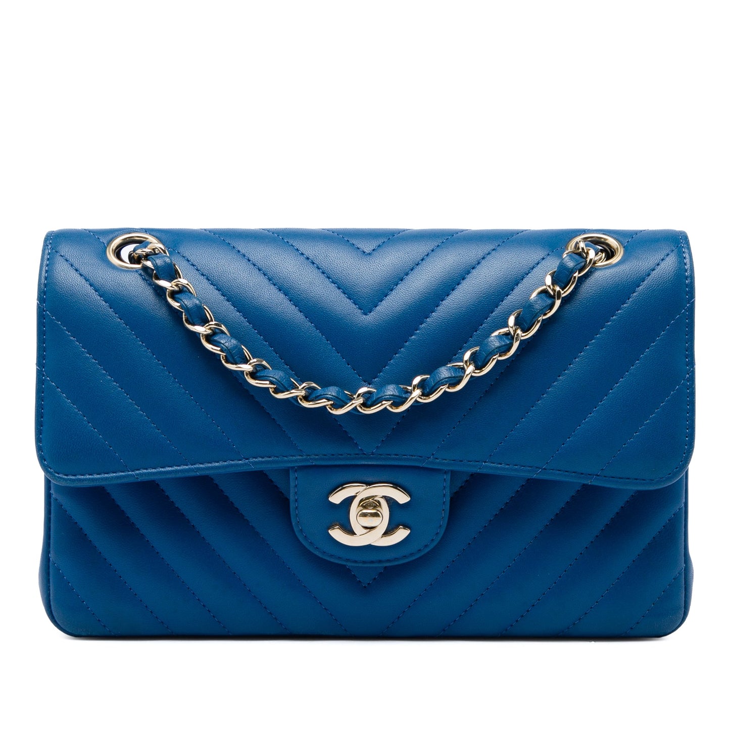 Chanel Small Classic Chevron Lambskin Double Flap
