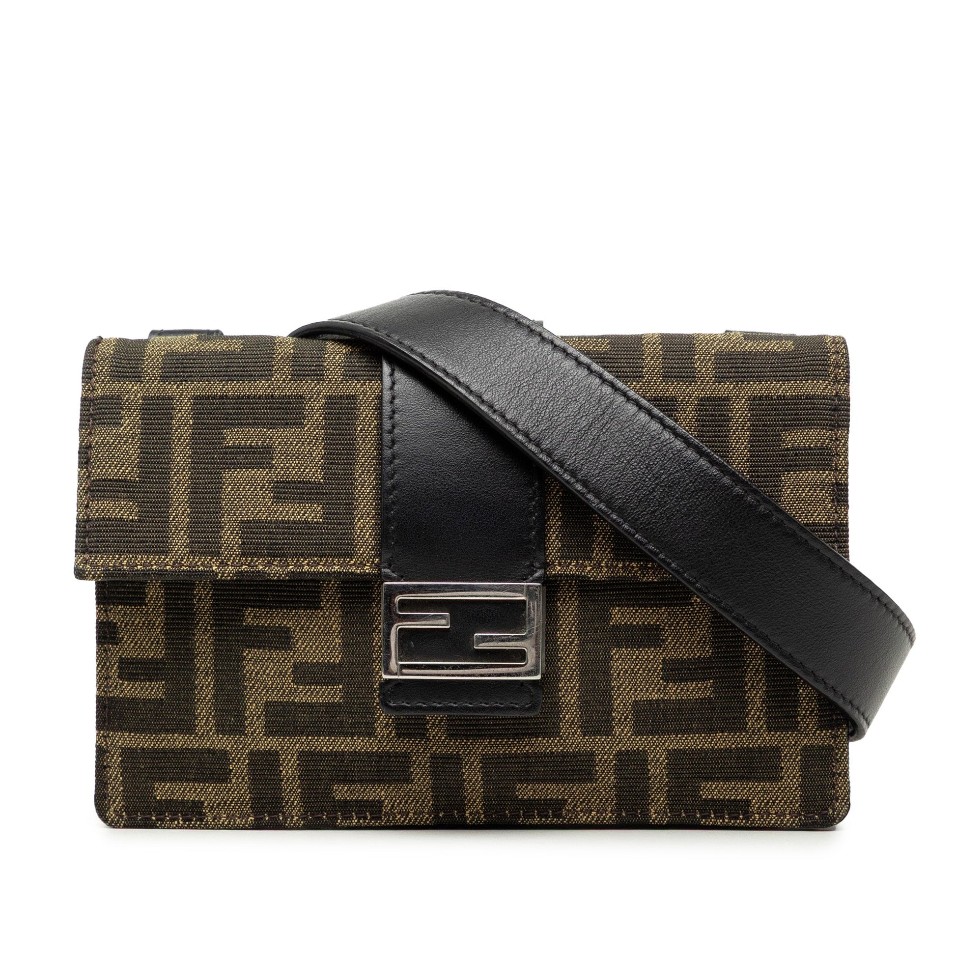 Fendi Zucca Canvas Convertible Baguette Pouch