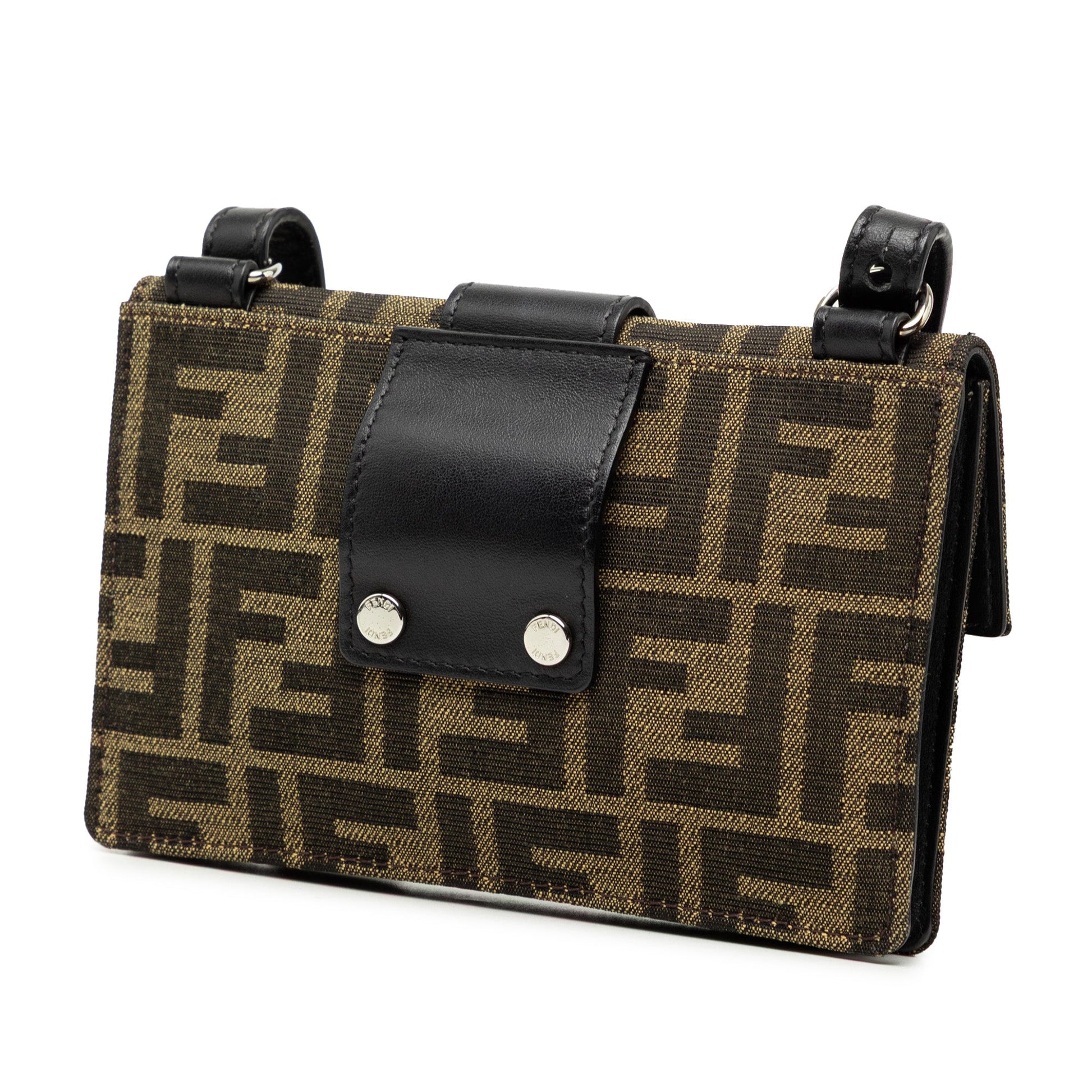 Fendi Zucca Canvas Convertible Baguette Pouch