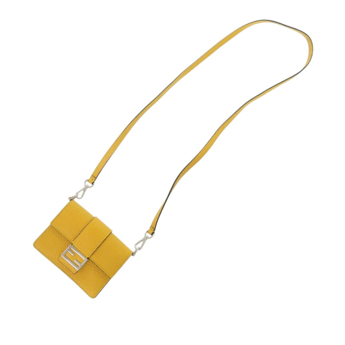 Fendi Micro Leather Flat Baguette Crossbody