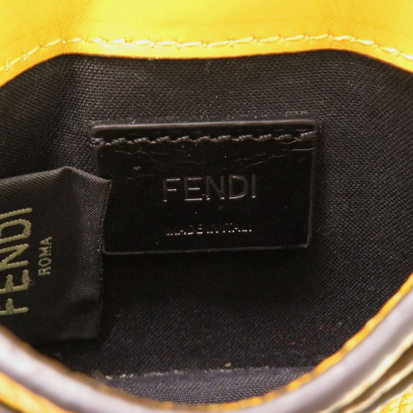 Fendi Micro Leather Flat Baguette Crossbody