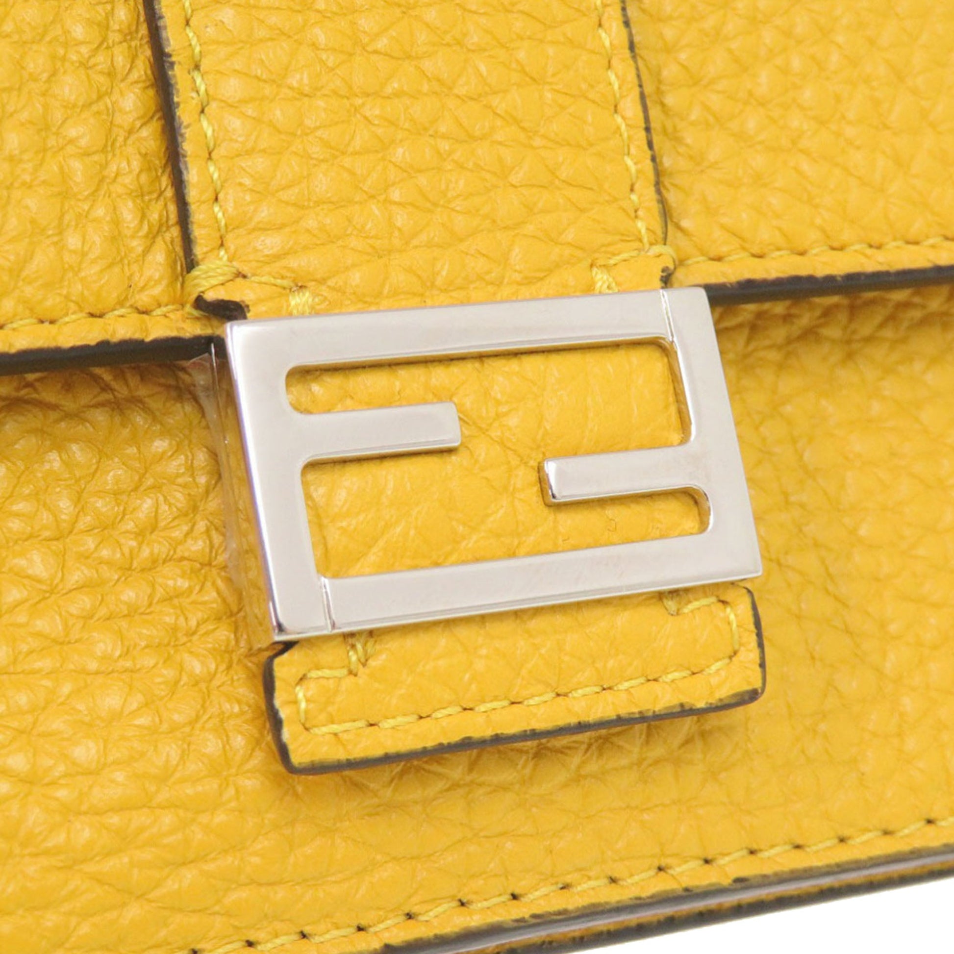 Fendi Micro Leather Flat Baguette Crossbody