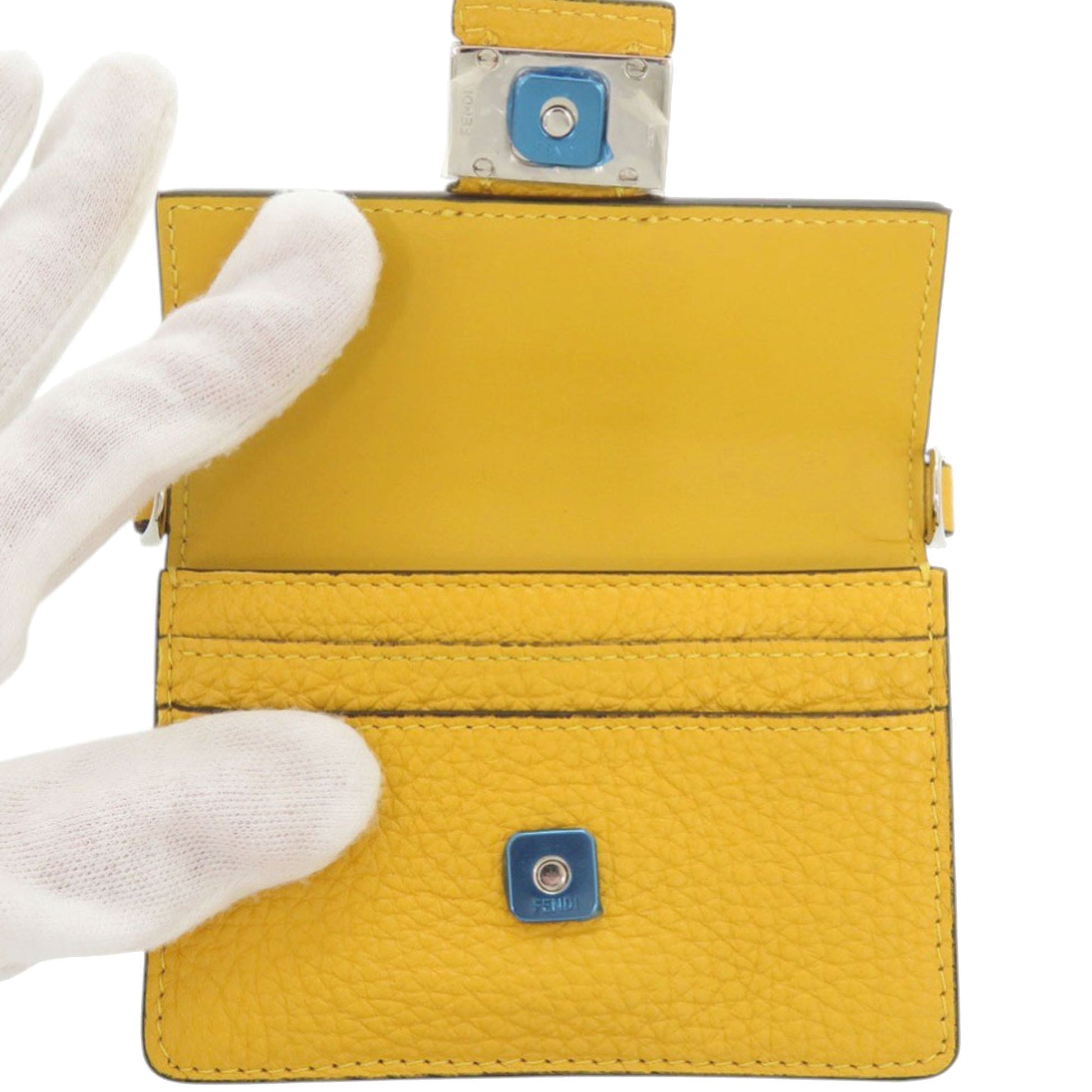 Fendi Micro Leather Flat Baguette Crossbody