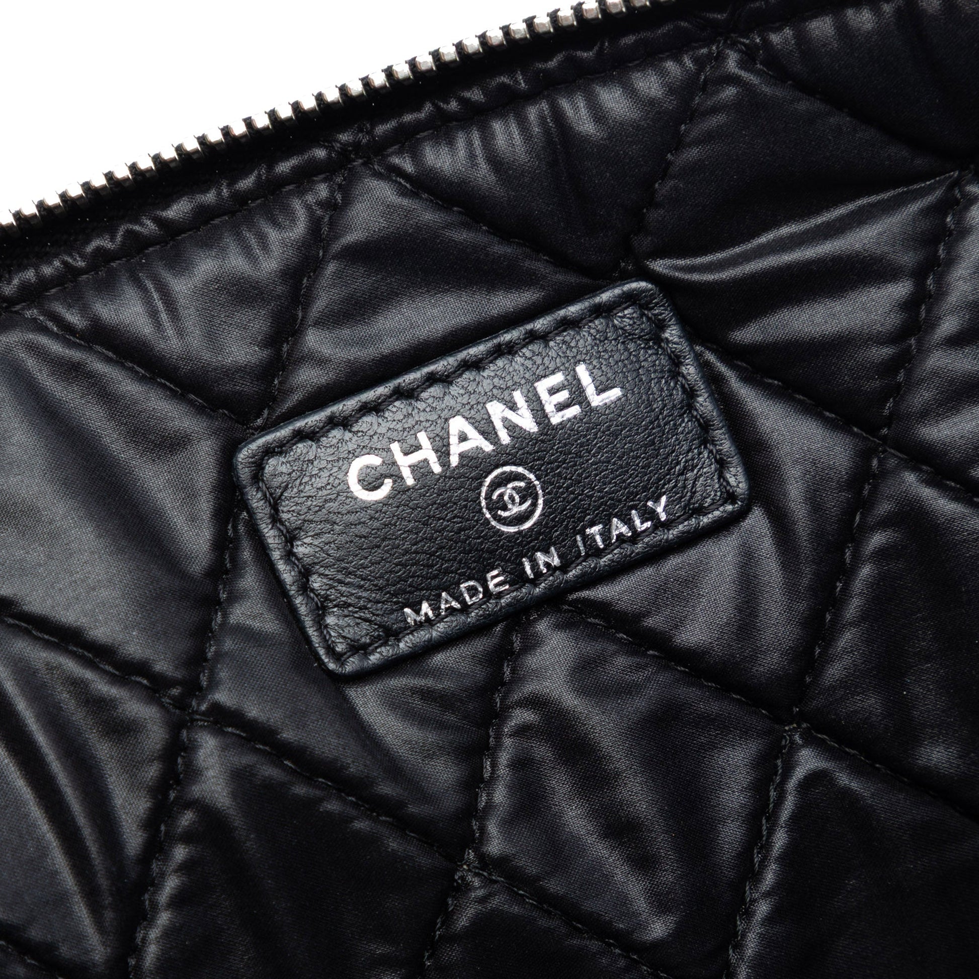 Chanel Large Quilted Tweed and Lambskin Camellia O Case Clutch