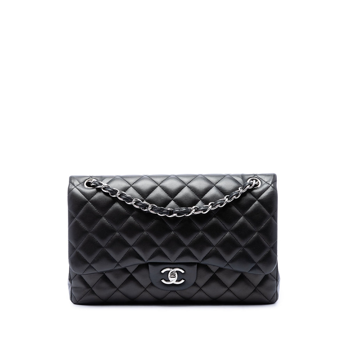 Chanel Jumbo Classic Lambskin Double Flap — Black