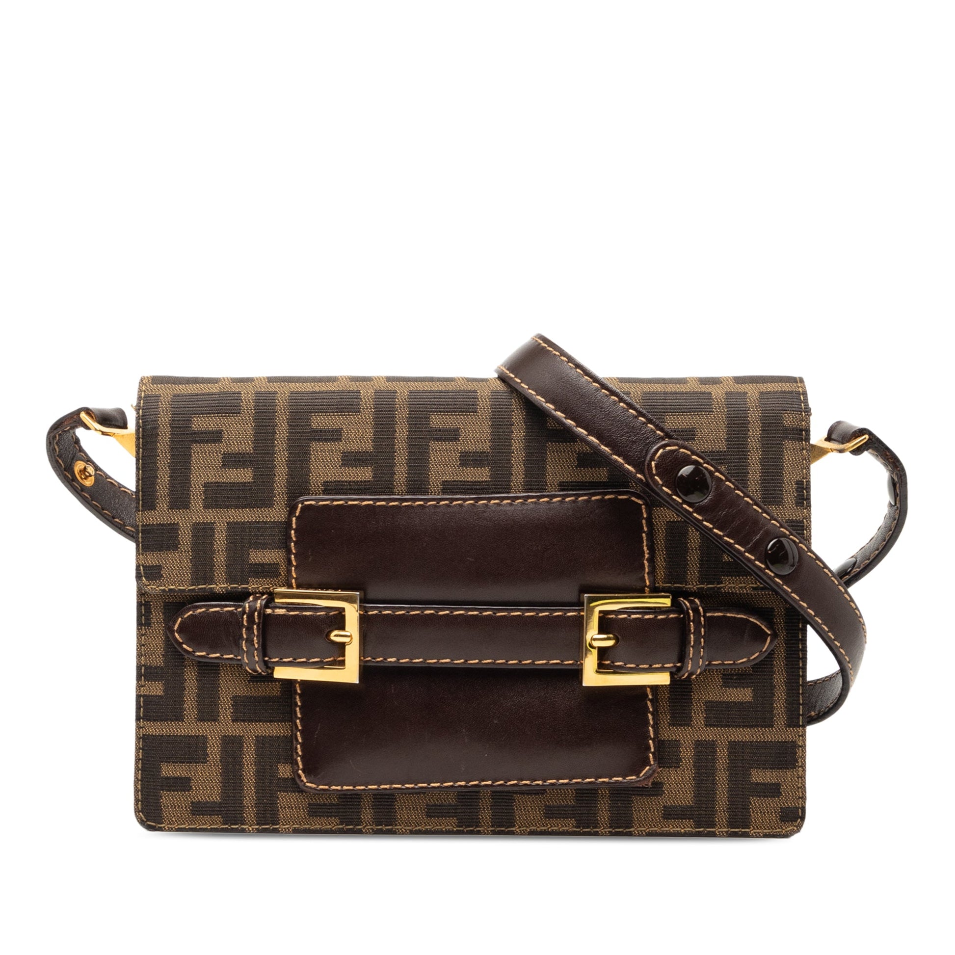 Fendi Zucca Canvas Shoulder Bag
