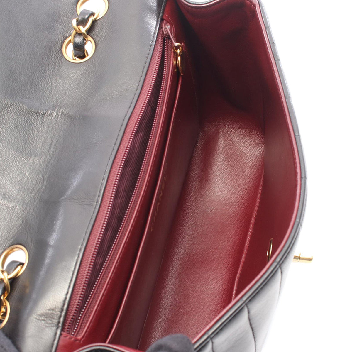 Chanel Small Chevron Lambskin Envelope Flap — Black