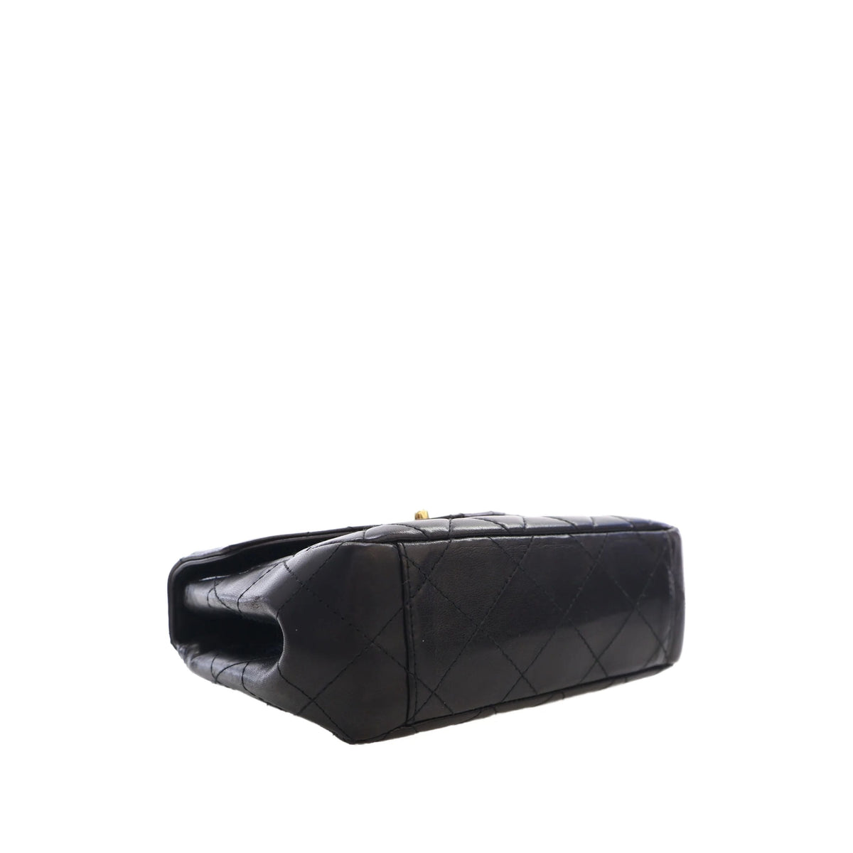 Chanel Quilted Lambskin Top Handle Envelope Flap — Black