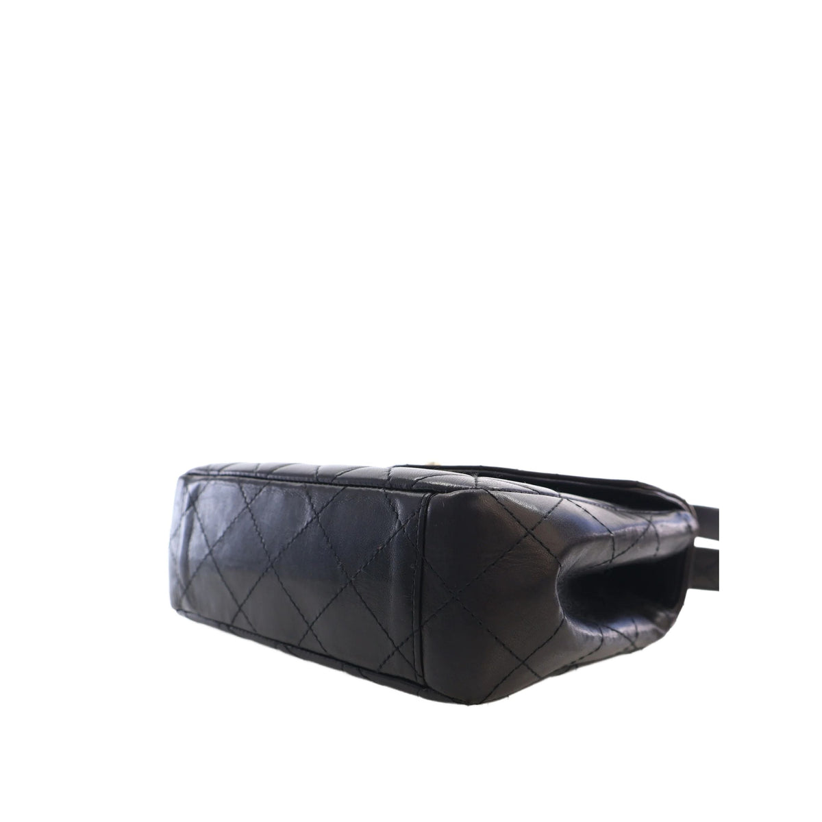 Chanel Quilted Lambskin Top Handle Envelope Flap — Black