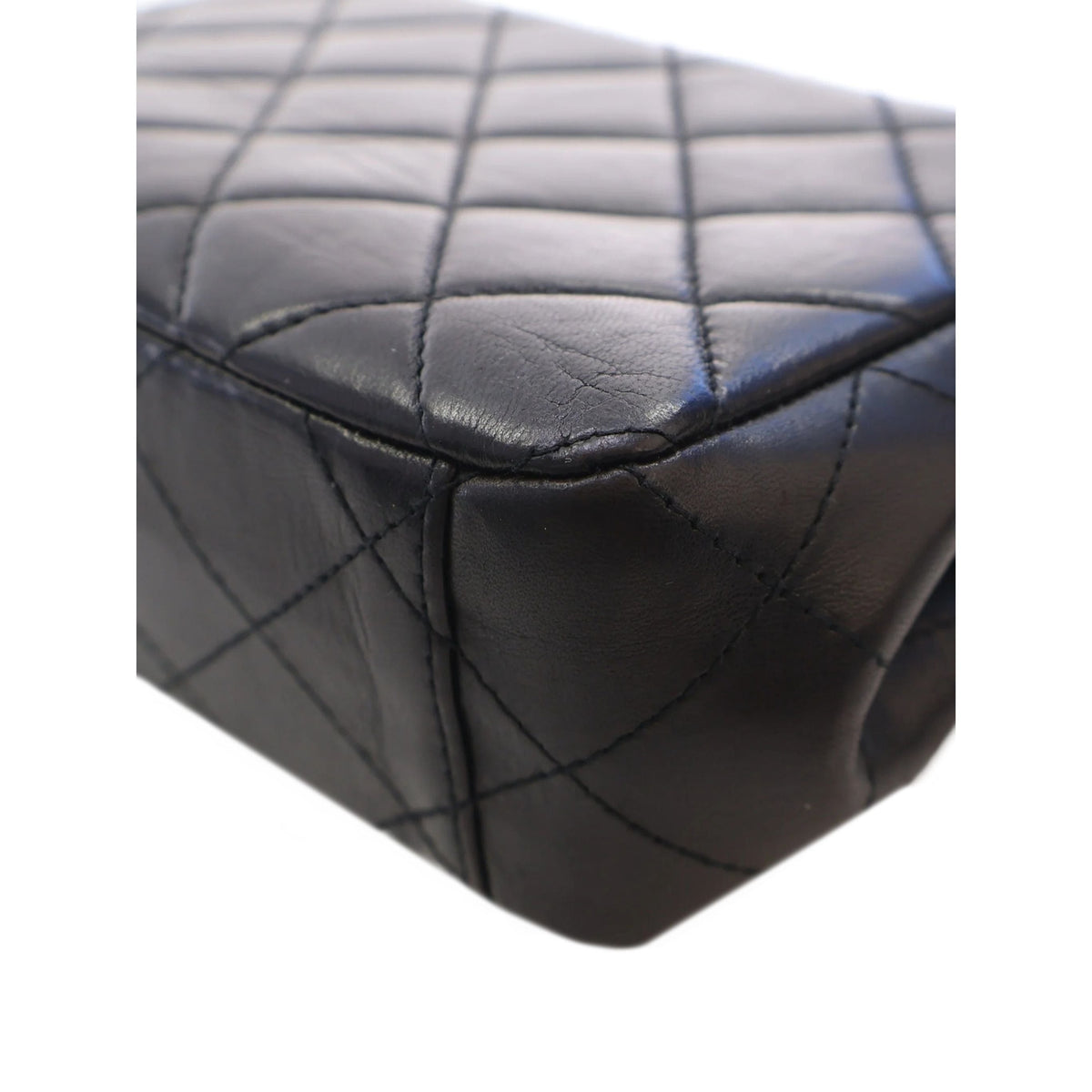 Chanel Quilted Lambskin Top Handle Envelope Flap — Black