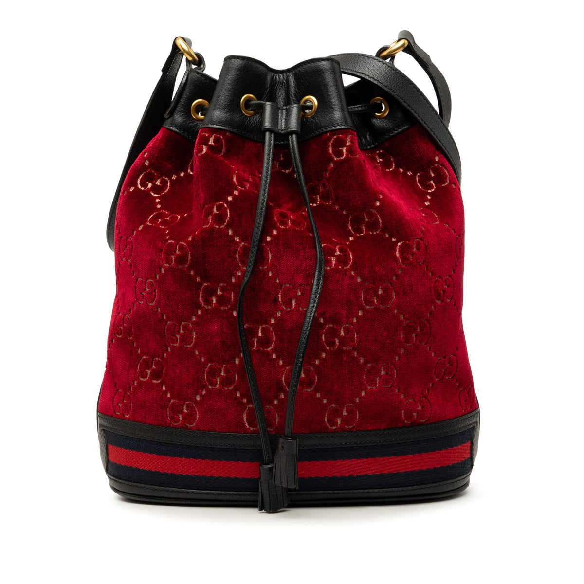Gucci GG Velvet Web Bucket