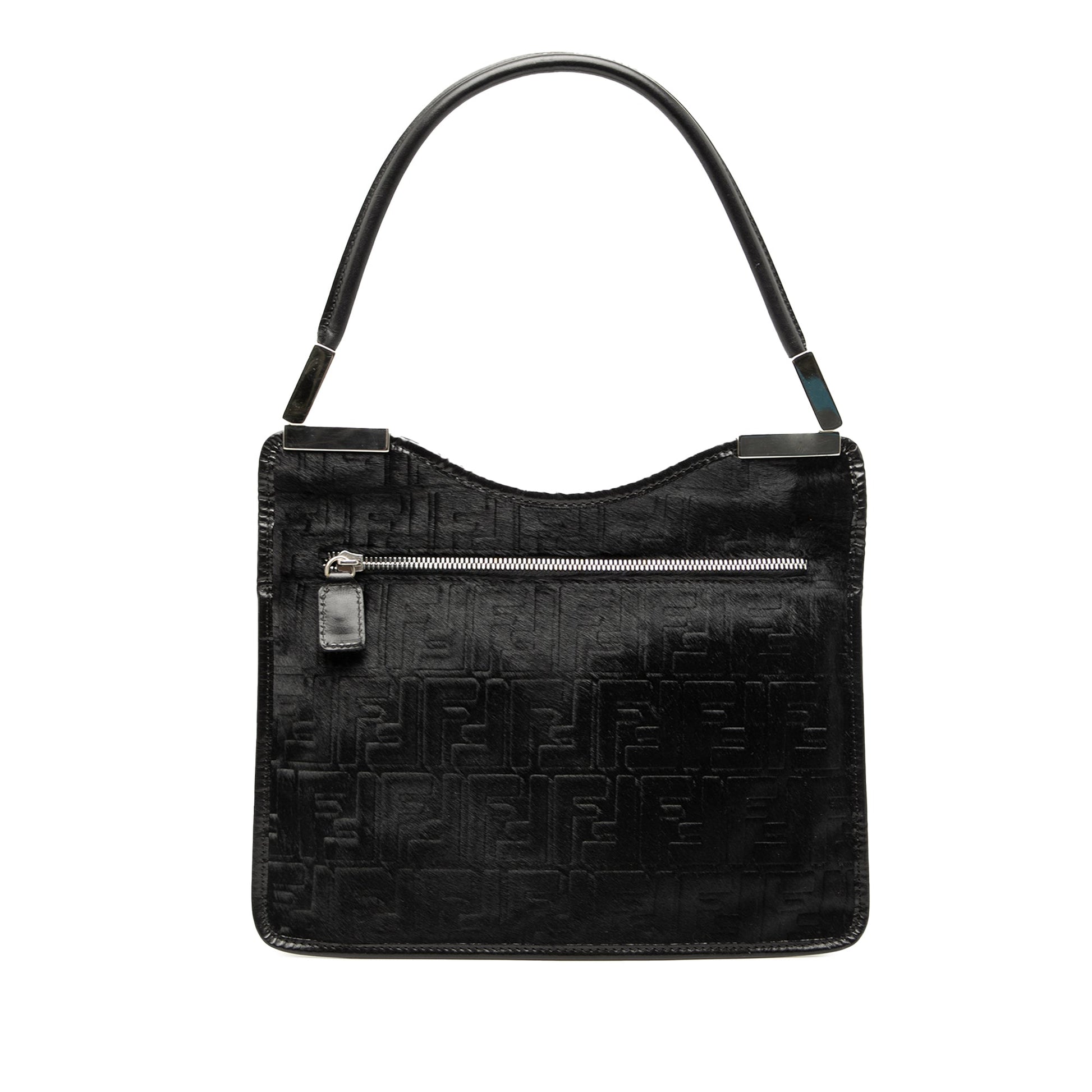 Fendi Zucca Pony Hair Shoulder Bag
