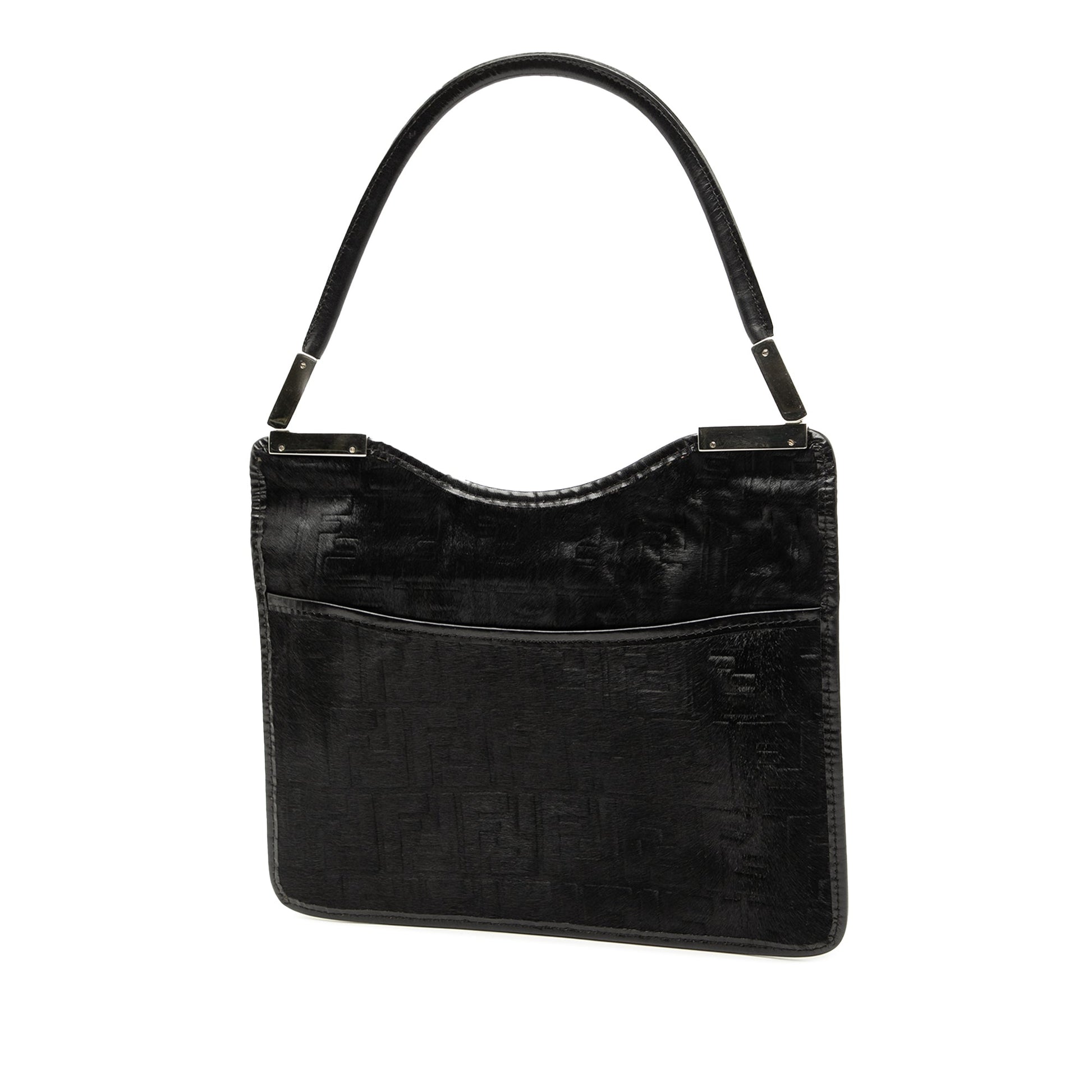 Fendi Zucca Pony Hair Shoulder Bag