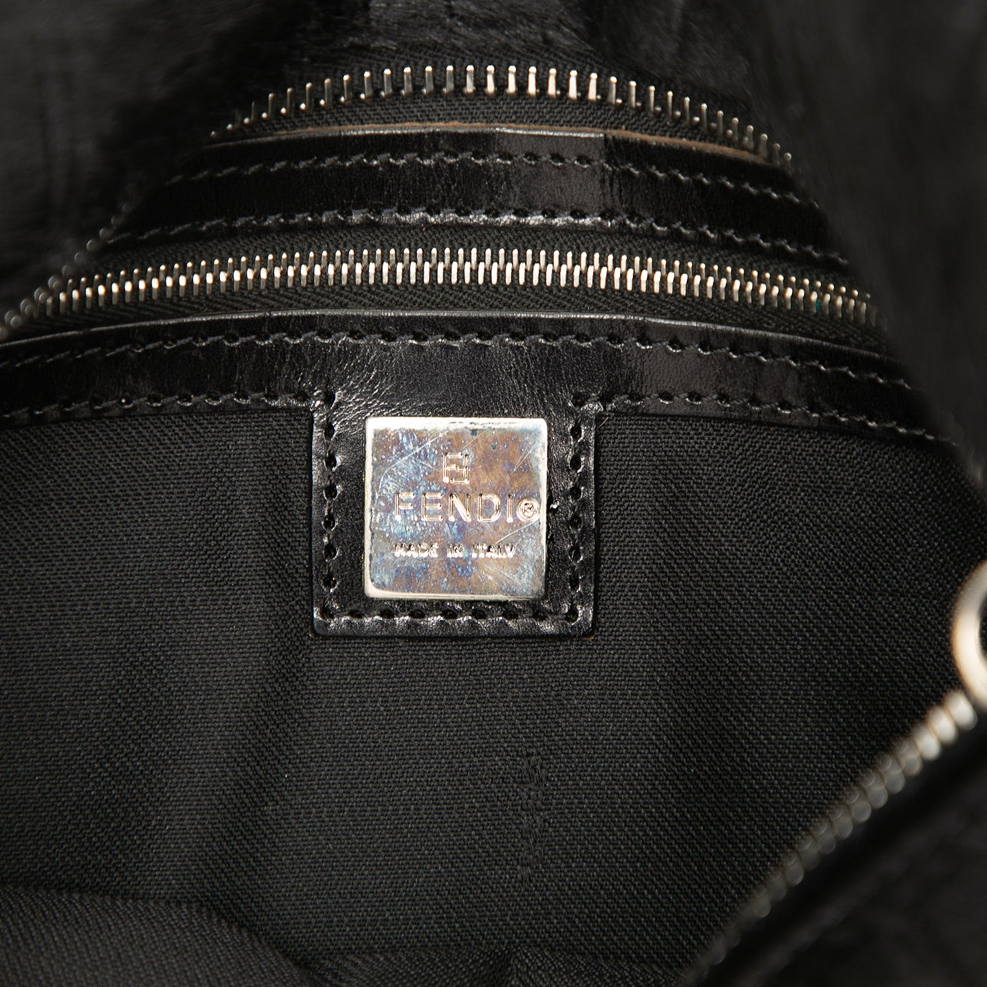 Fendi Zucca Pony Hair Shoulder Bag