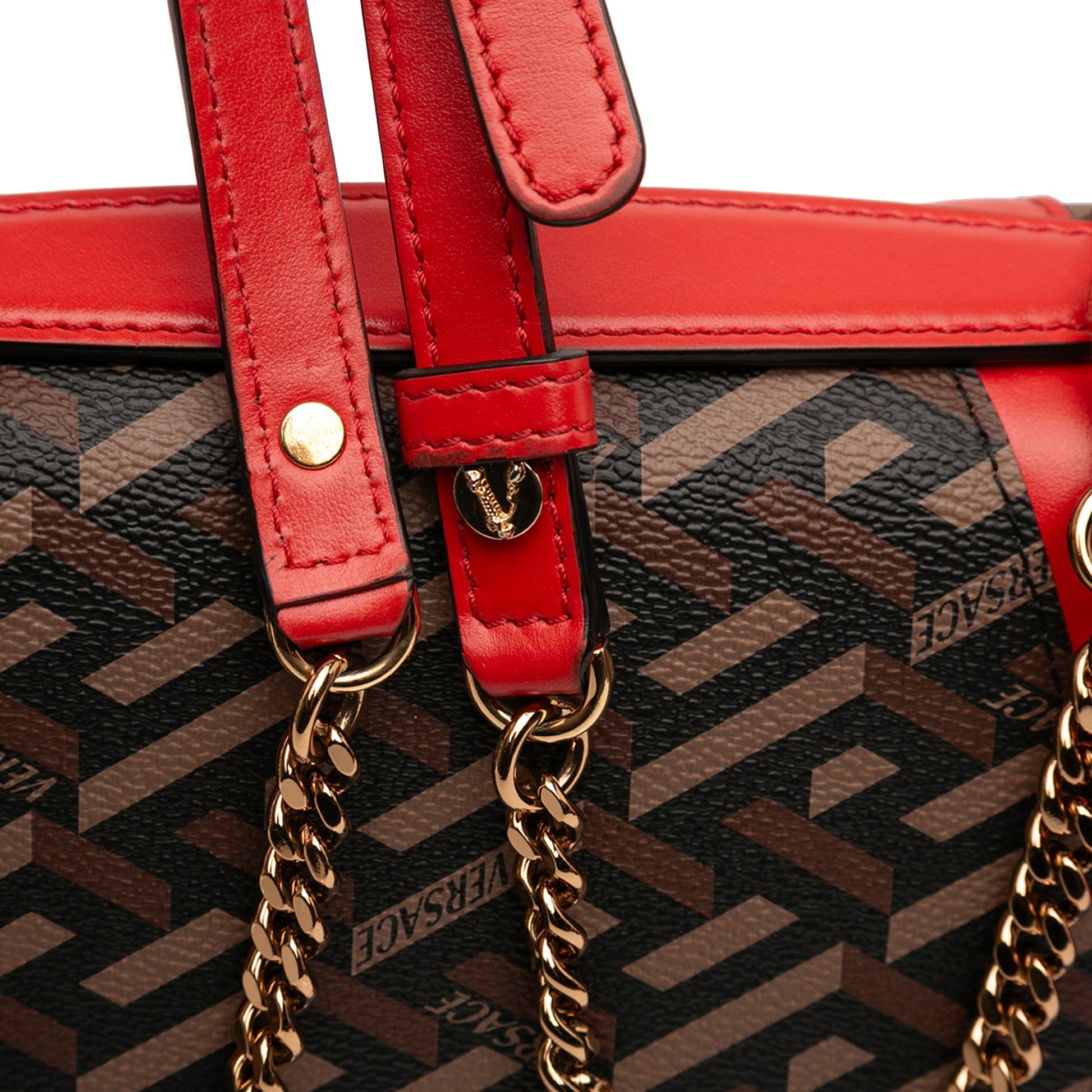 La Greca Coated Canvas Virtus Satchel