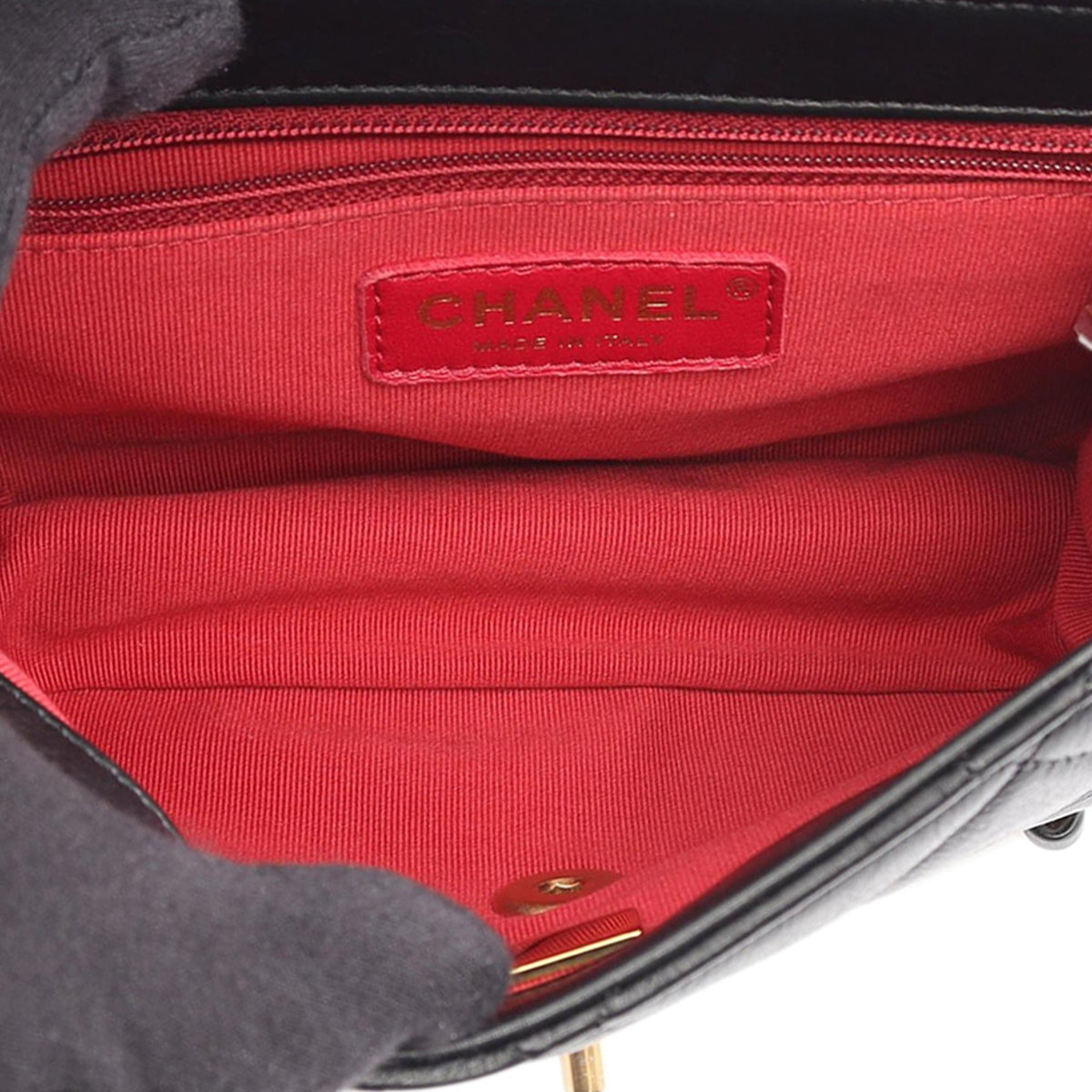 Chanel Mini Quilted Lambskin Flap Messenger Bag — Black
