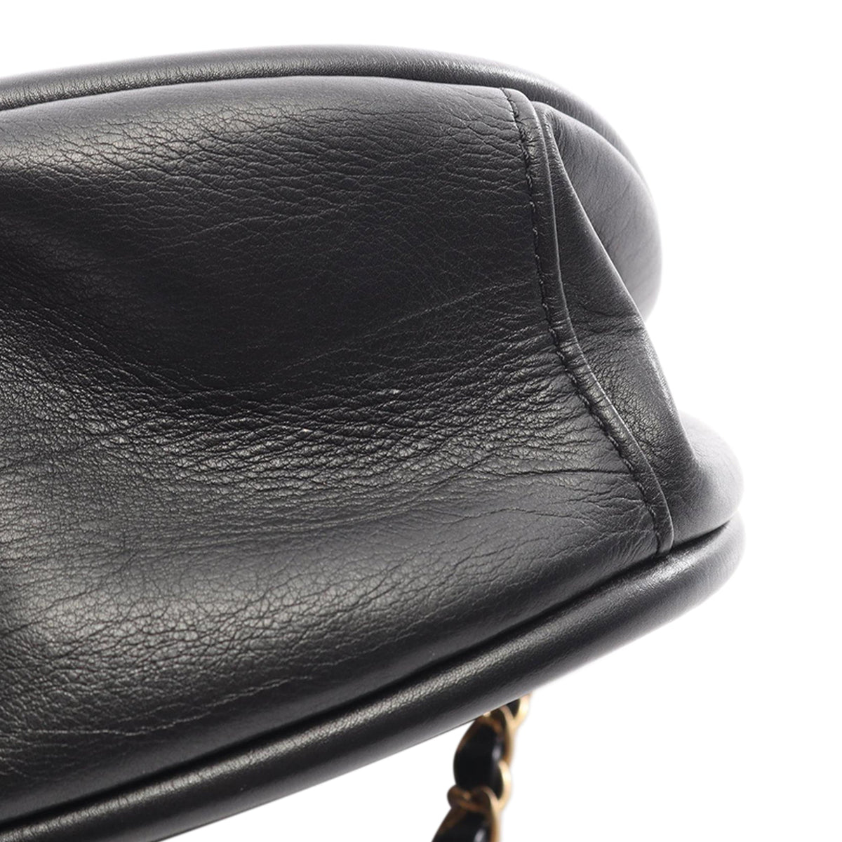 Chanel Mini Quilted Lambskin Flap Messenger Bag — Black