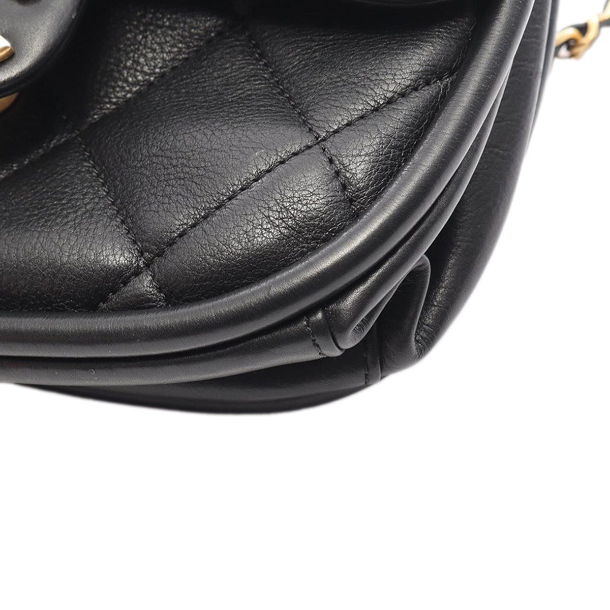 Chanel Mini Quilted Lambskin Flap Messenger Bag — Black