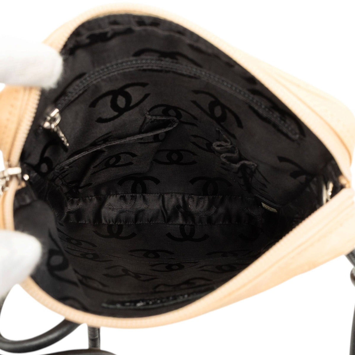 Chanel Lambskin Cambon Ligne Crossbody — Beige