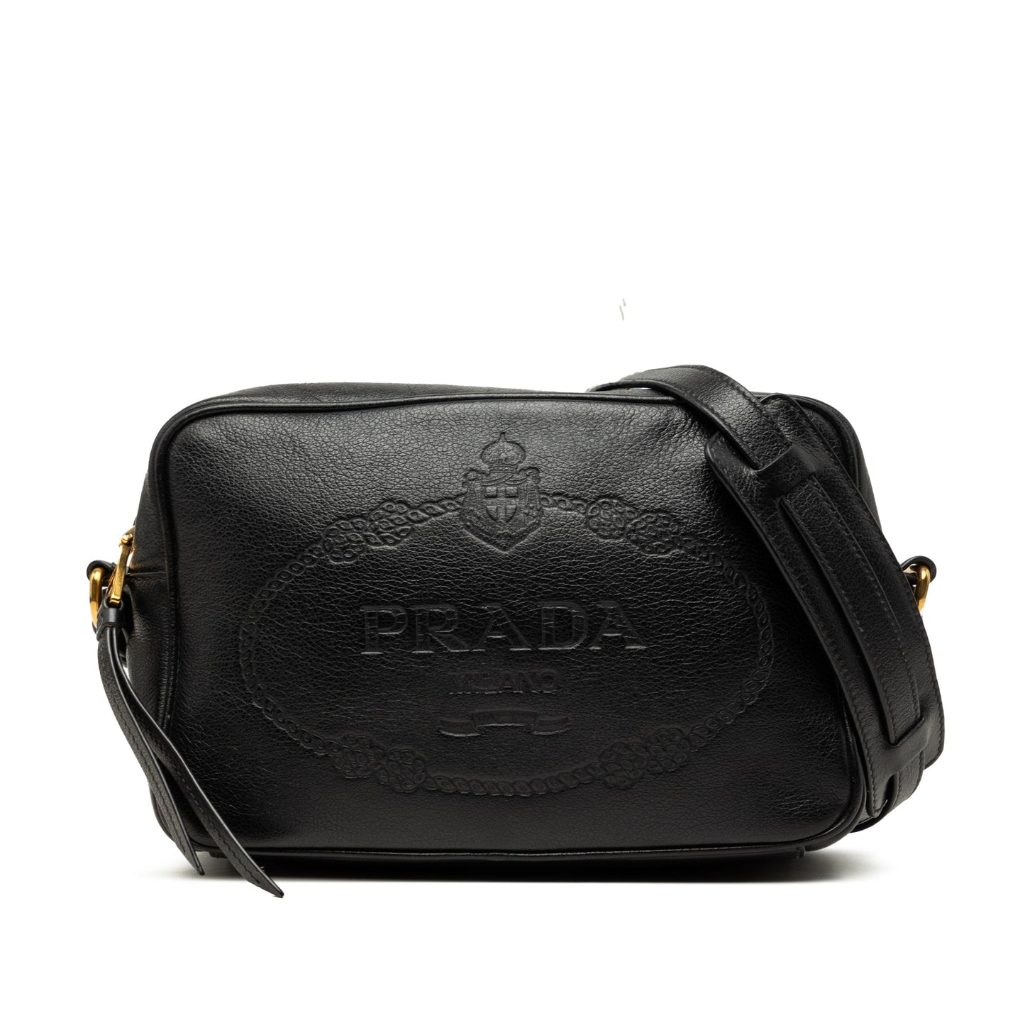 Prada Glace Calfskin Embossed Logo Camera Bag