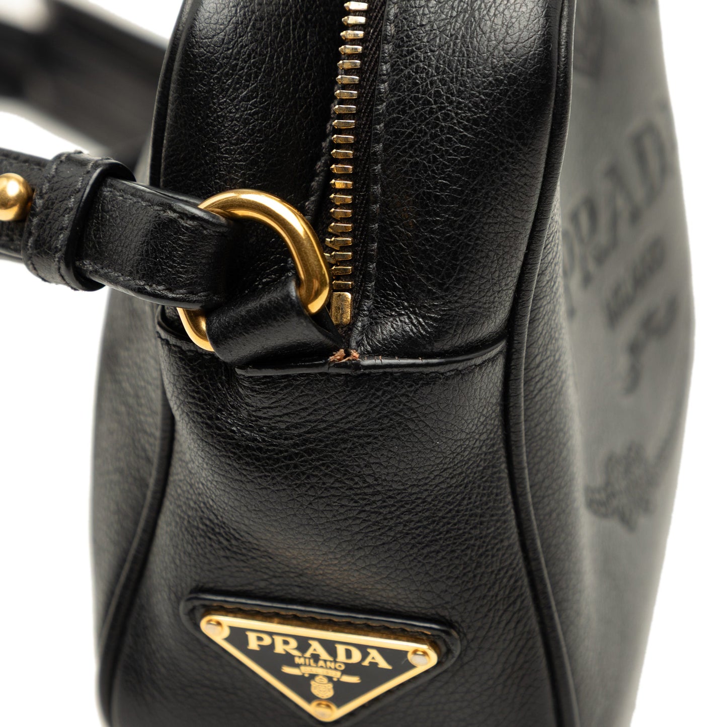 Prada Glace Calfskin Embossed Logo Camera Bag