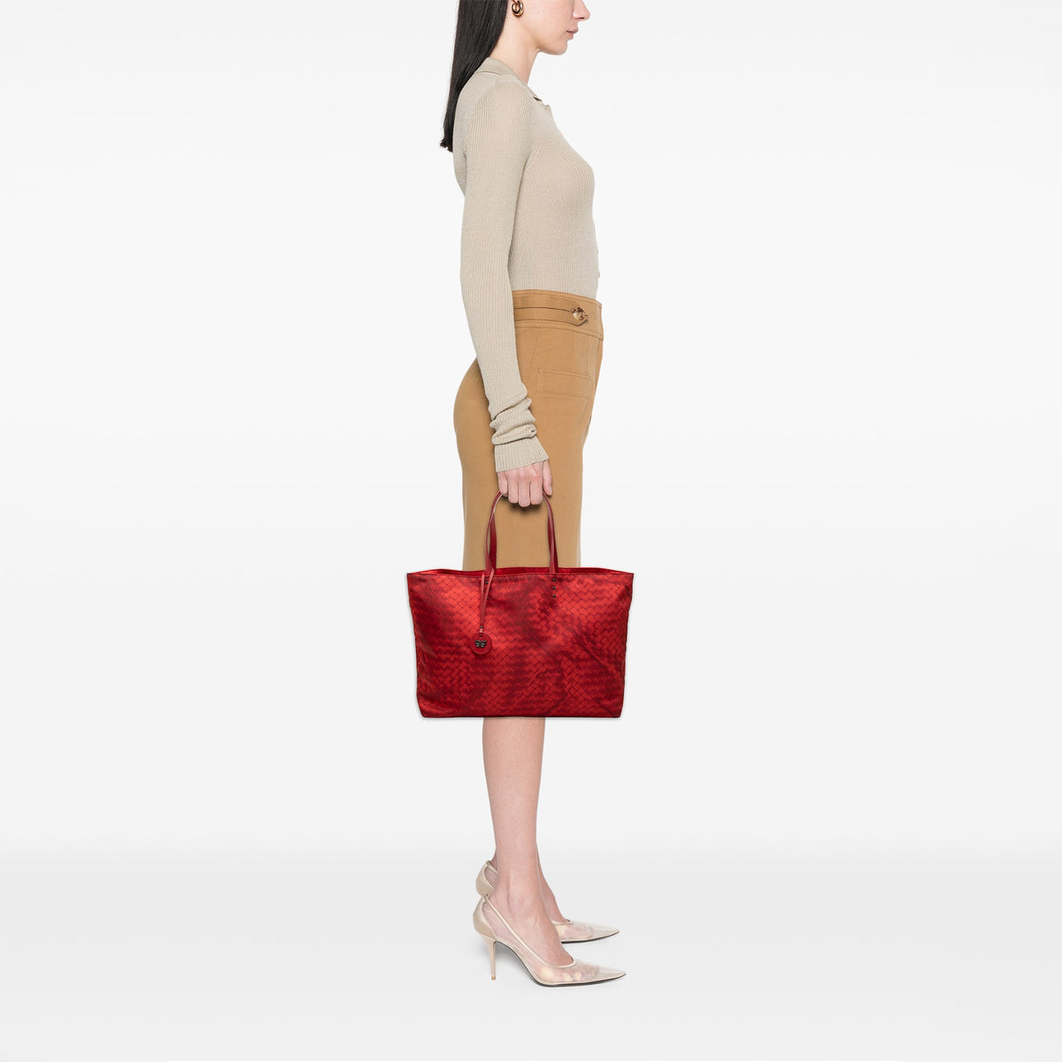 Bottega Veneta Nylon Intrecciolusion Tote