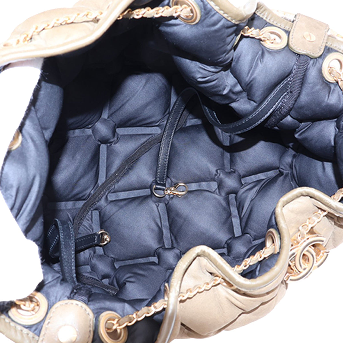 Chanel Nylon Chesterfield Drawstring Crossbody — Brown