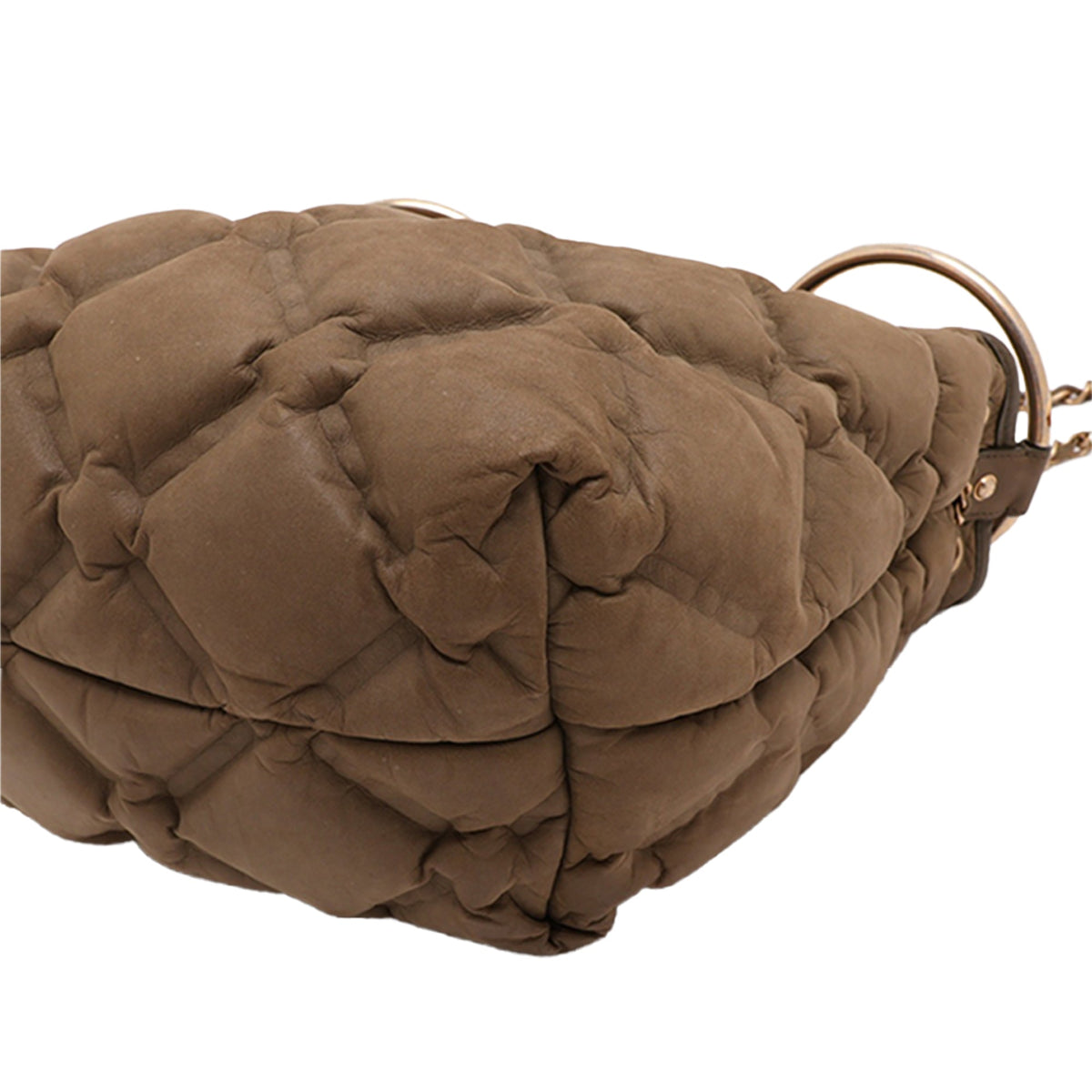 Chanel Nylon Chesterfield Drawstring Crossbody — Brown