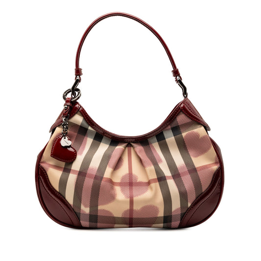 Burberry Small Nova Check Coated Canvas Hearts Hernville Hobo