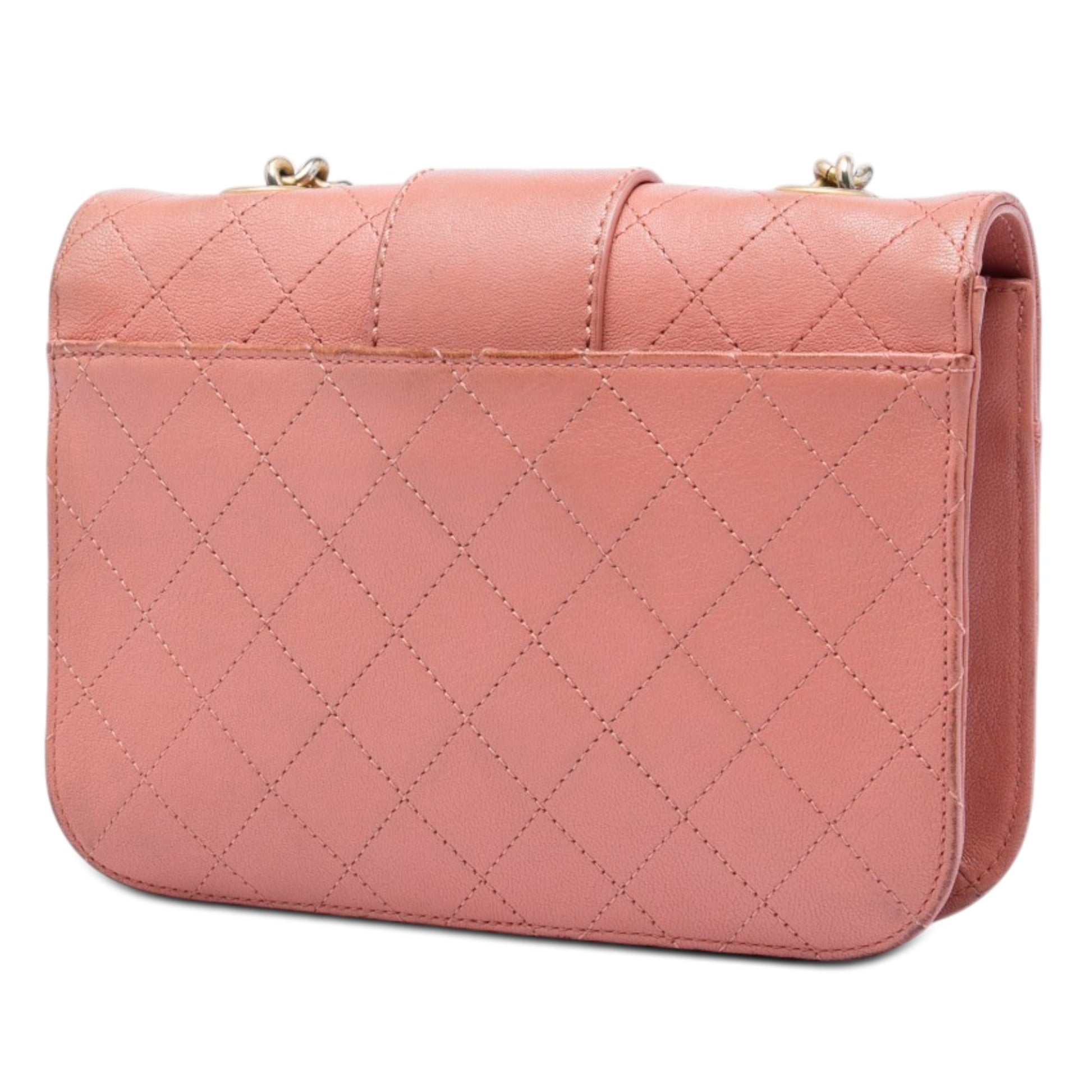 Chanel Small Quilted Sheepskin Front Chain Flap