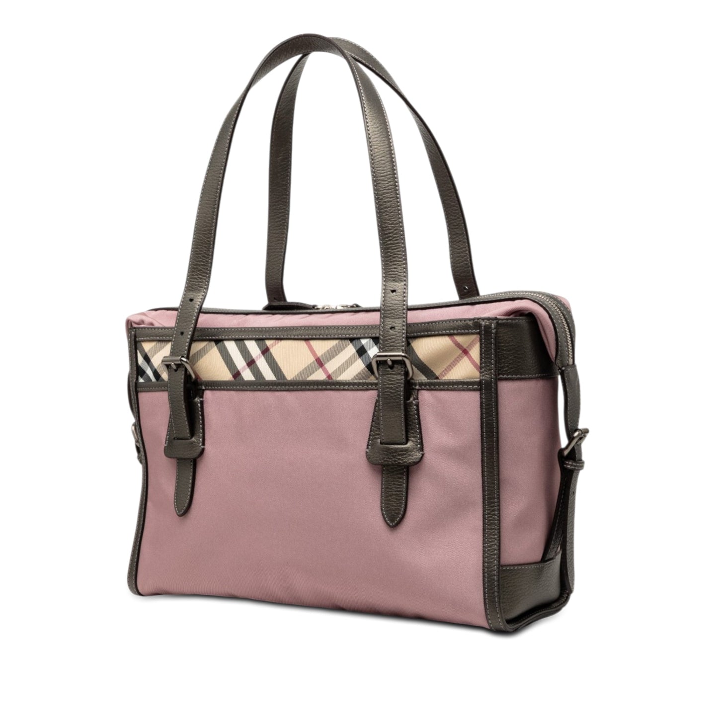 Burberry Nova Check and Leather Trimmed Canvas Tote