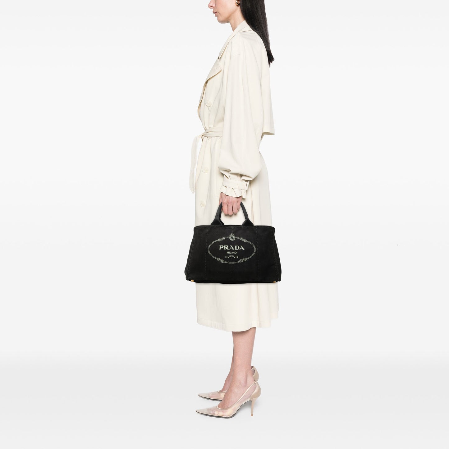 Prada Large Canvas Canapa Logo Satchel