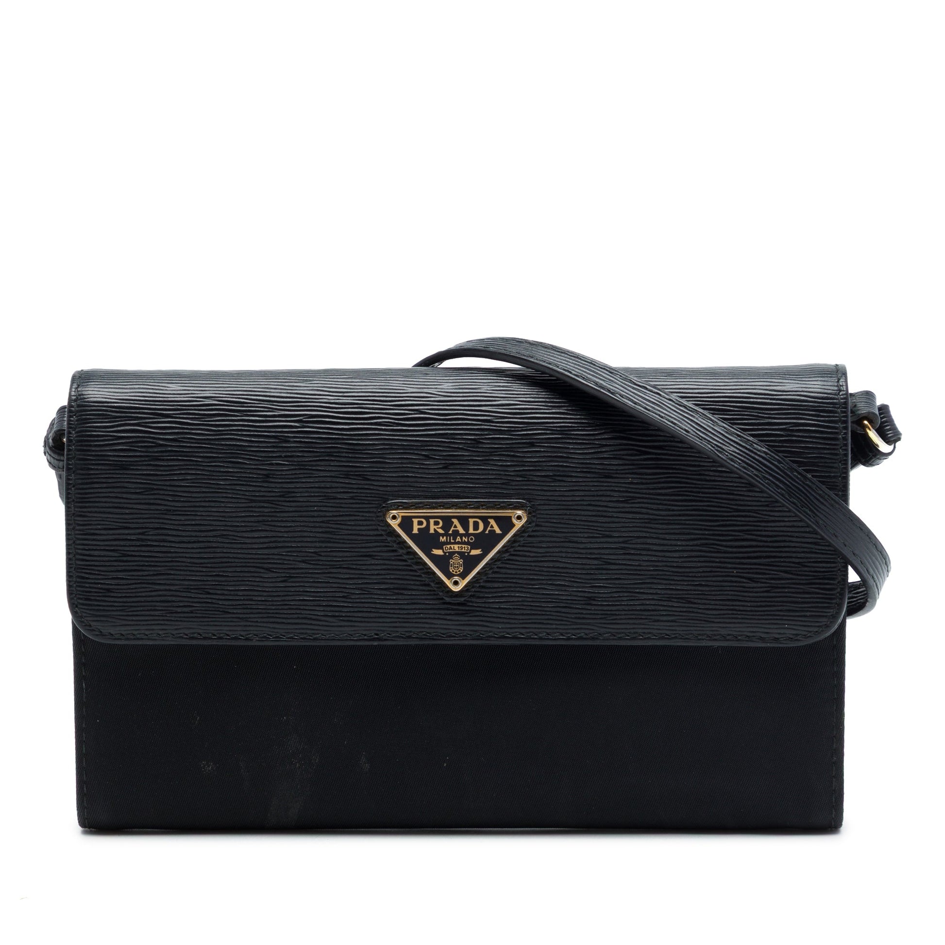 Prada Vitello Move and Tessuto Wallet On Strap