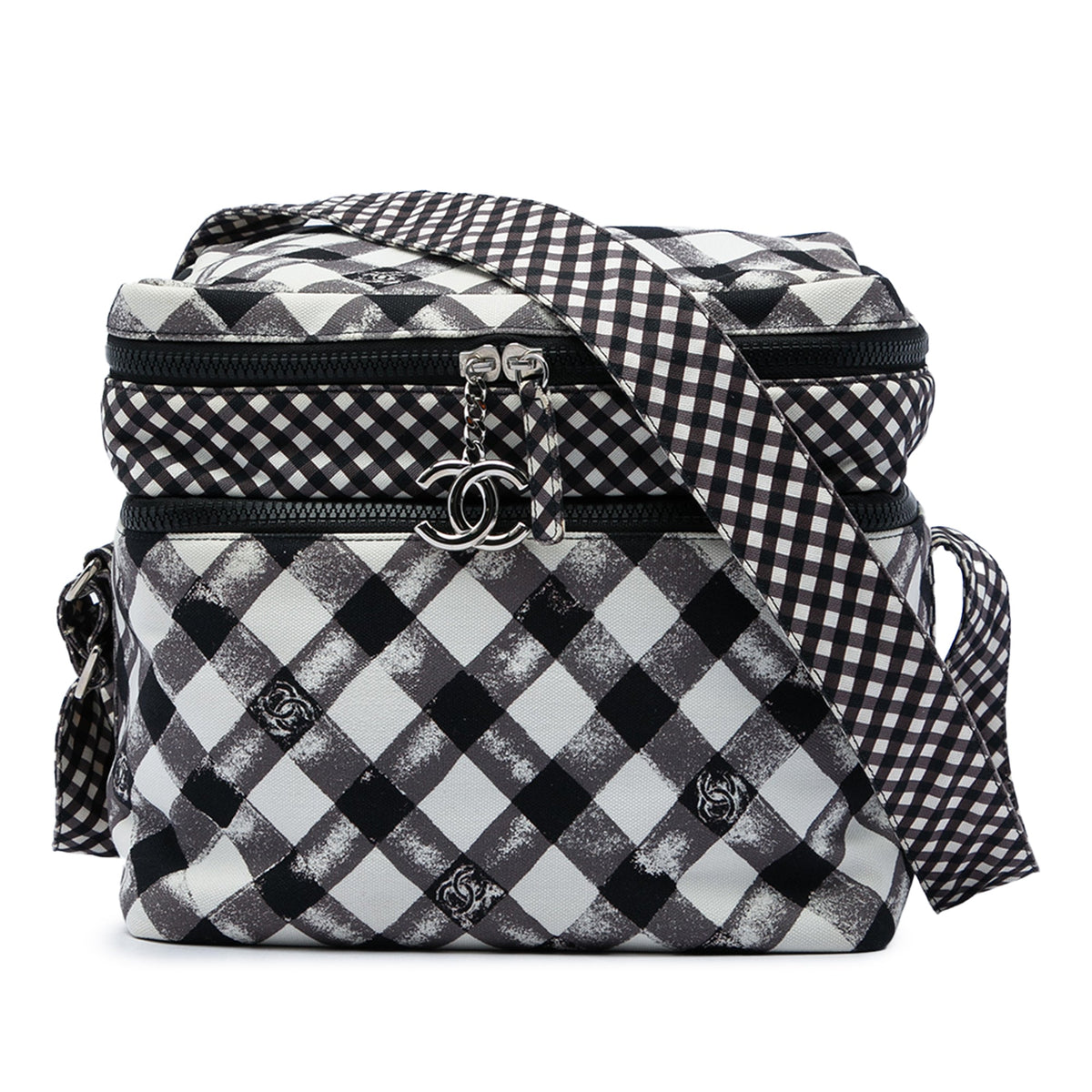 Chanel CC Canvas Gingham Lunch Box Shoulder Bag