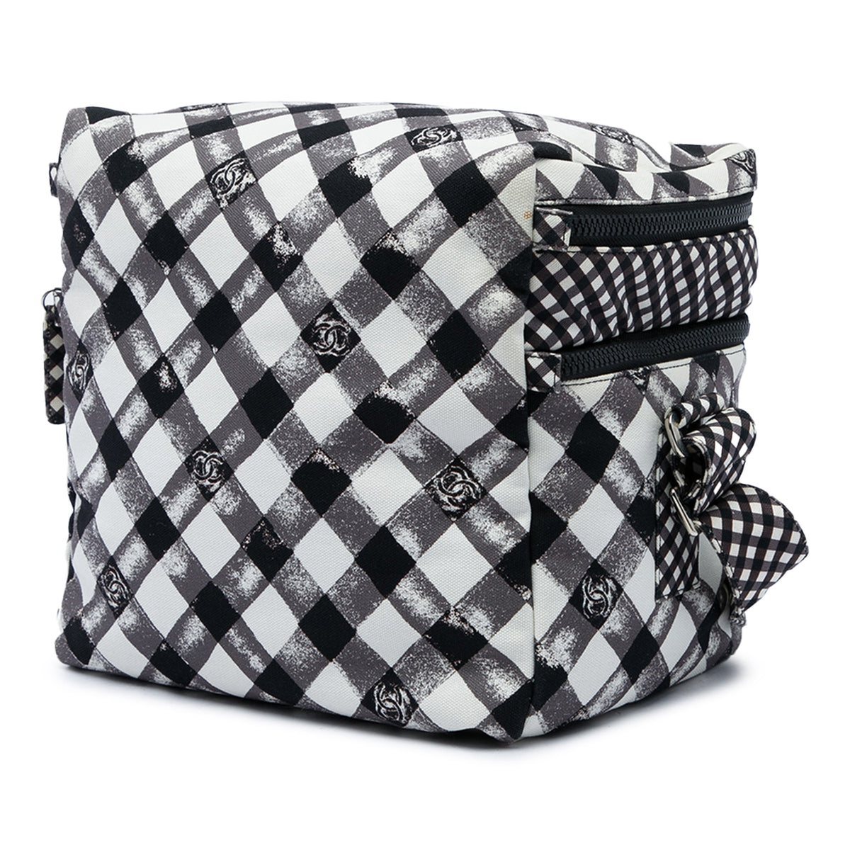 Chanel CC Canvas Gingham Lunch Box Shoulder Bag