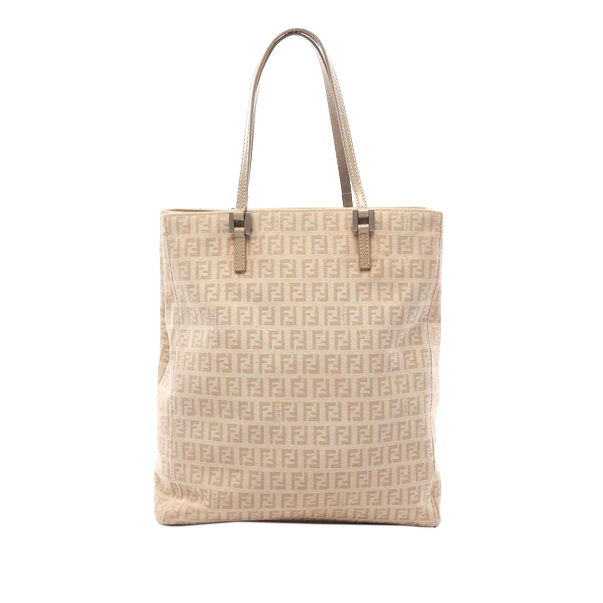 Fendi Zucchino Canvas Tote — Beige