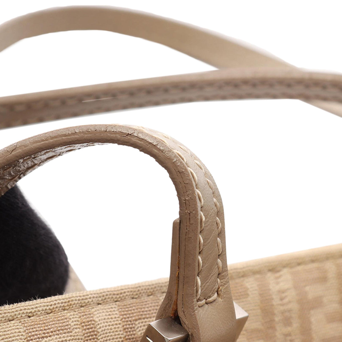 Fendi Zucchino Canvas Tote — Beige