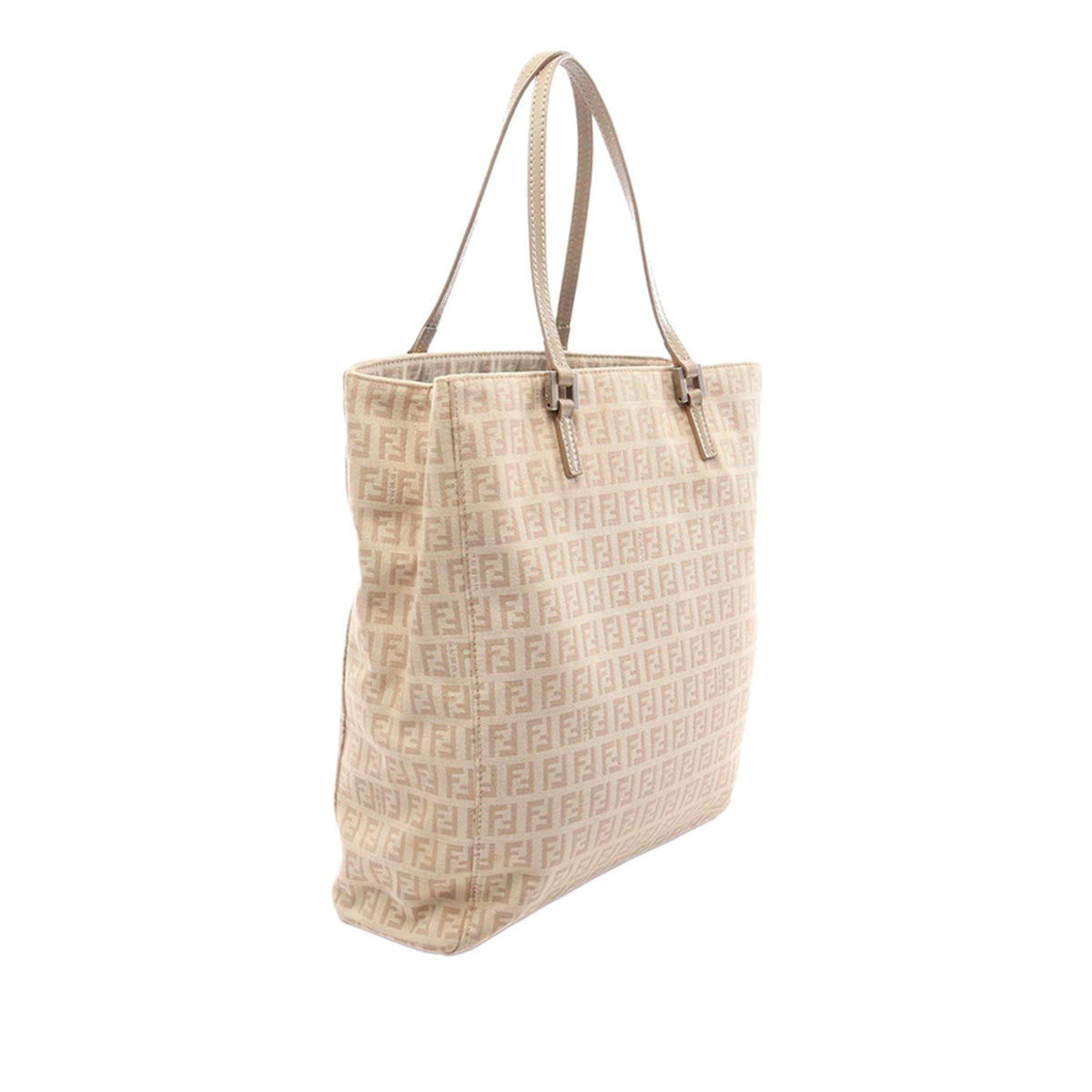 Fendi Zucchino Canvas Tote — Beige