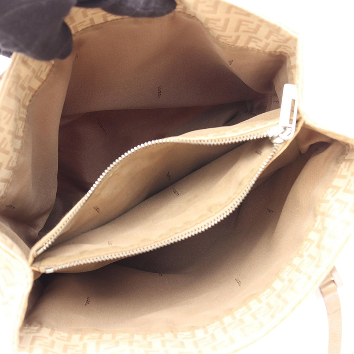 Fendi Zucchino Canvas Tote — Beige
