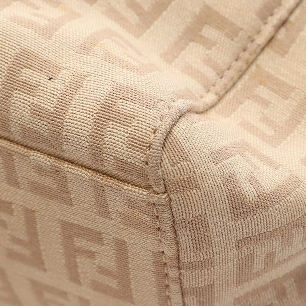 Fendi Zucchino Canvas Tote — Beige